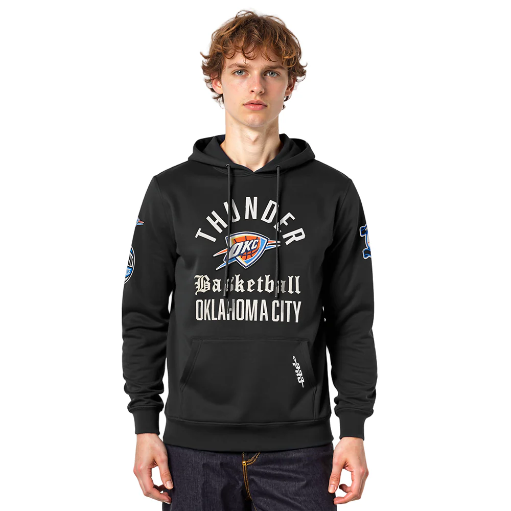 OKLAHOMA CITY THUNDER MODERN ORIGINALS MEN'S FLC PO HOODIE (BLACK)
