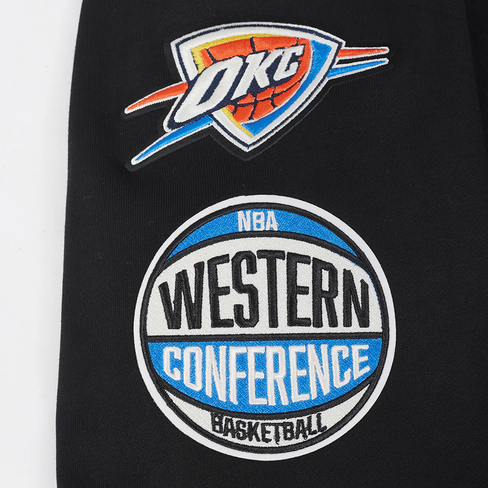 OKLAHOMA CITY THUNDER MODERN ORIGINALS MEN'S FLC PO HOODIE (BLACK) - Image 9