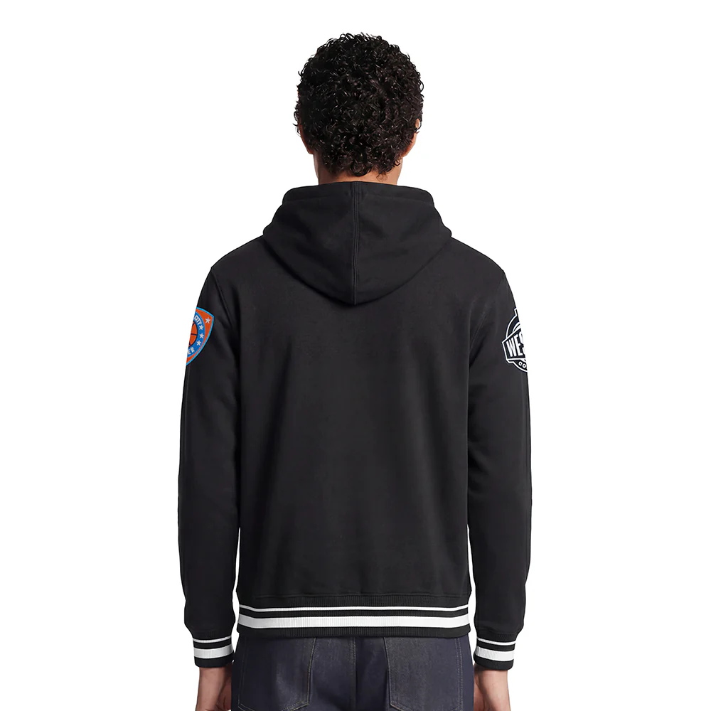 NBA OKLAHOMA CITY THUNDER LETTERMAN MEN'S PULL OVER HOODIE (BLACK) - Image 3