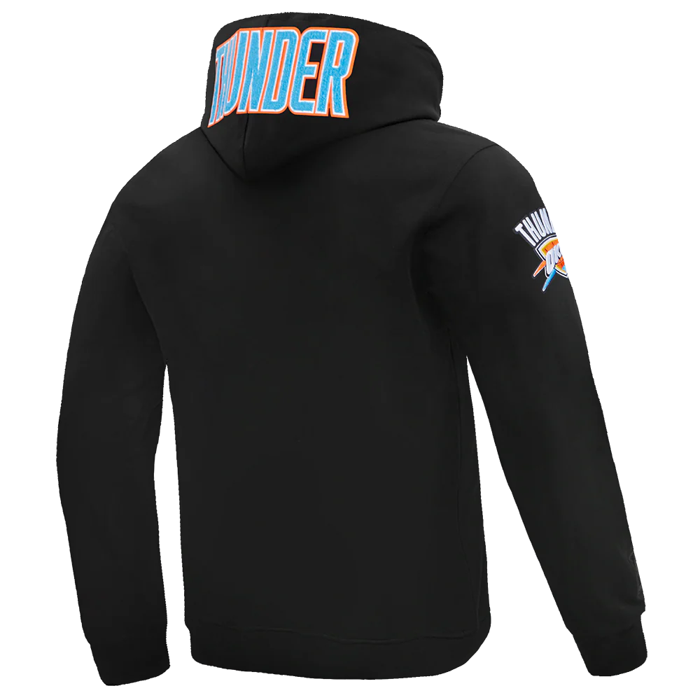 NBA OKLAHOMA CITY THUNDER CLASSIC CHENILLE MEN'S PULLOVER HOODIE (BLACK) - Image 8