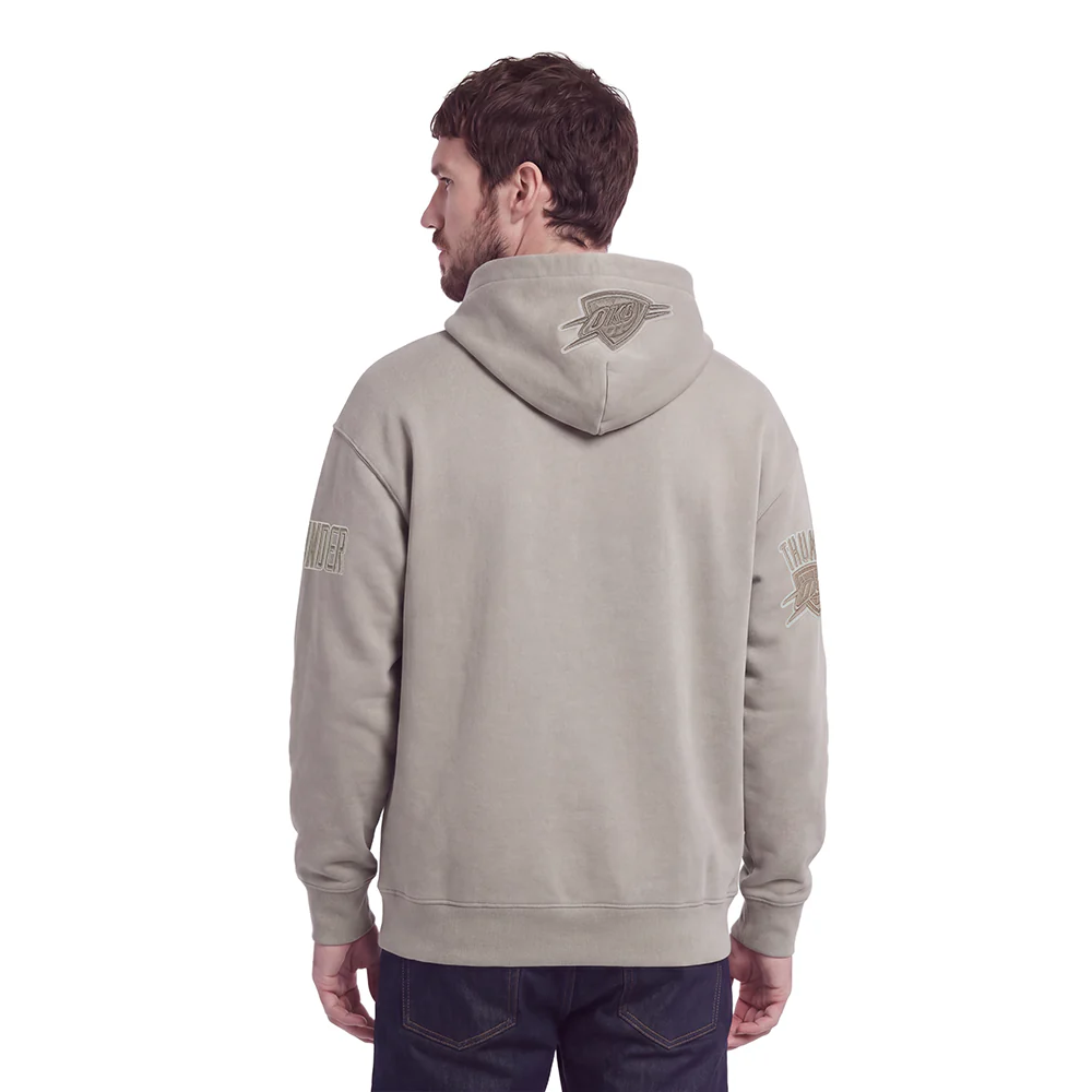 NBA OKLAHOMA CITY THUNDER NEUTRAL DROP SHOULDER FLC PO HOODIE (TAUPE) - Image 2