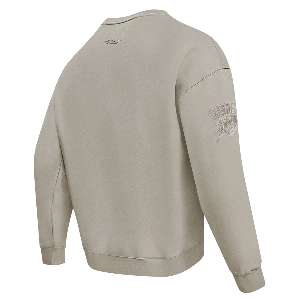 NBA OKLAHOMA CITY THUNDER NEUTRAL MEN'S DROP SHOULDER FLC CREWNECK (TAUPE) - Image 6