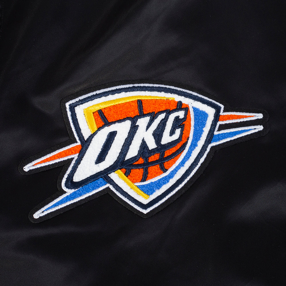 OKLAHOMA CITY THUNDER NBA FINALS 2025 MEN'S RIB SATIN JACKET (BLACK) - Image 5