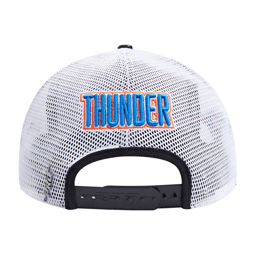 NBA OKLAHOMA CITY THUNDER SCRIPT TAIL TRUCKER HAT (BLACK) - Image 5