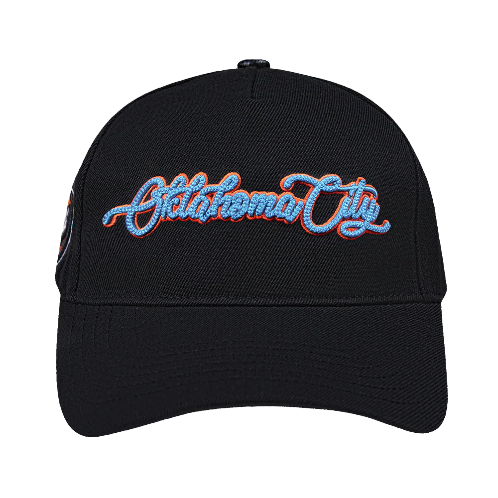 NBA OKLAHOMA CITY THUNDER CITY SIGNATURE MEN'S PINCH FRONT SNAPBACK (BLACK)