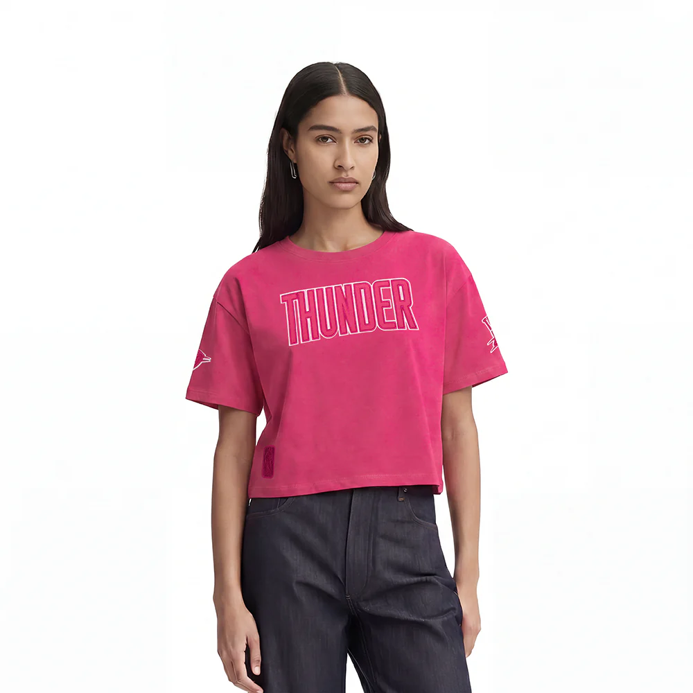 OKLAHOMA CITY THUNDER TRIPLE PINK WOMEN'S SJ BOXY TEE (BEETROOT PURPLE)