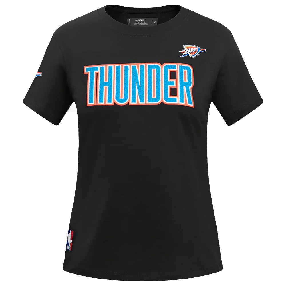 NBA OKLAHOMA CITY THUNDER CLASSIC SHORT SLEEVE WOMEN'S SLIM FIT TEE (BLACK)
