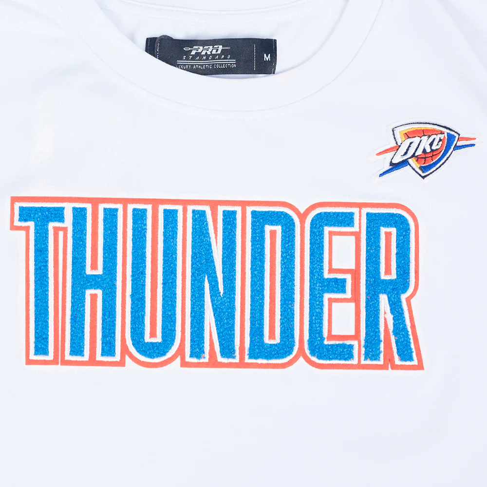 NBA OKLAHOMA CITY THUNDER CLASSIC SHORT SLEEVE WOMEN'S SLIM FIT TEE (WHITE) - Image 5