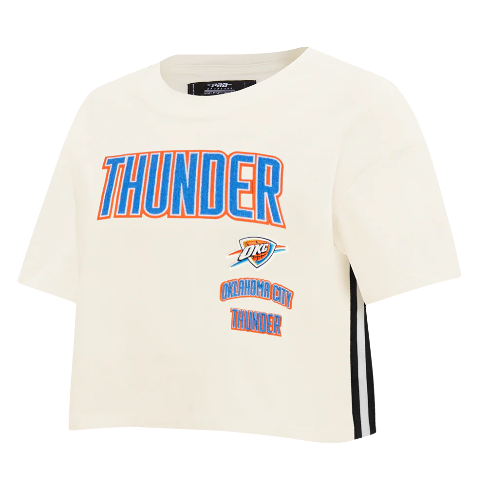 NBA OKLAHOMA CITY THUNDER RETRO CLASSIC WOMEN'S BOXY TEE (EGGSHELL) - Image 2