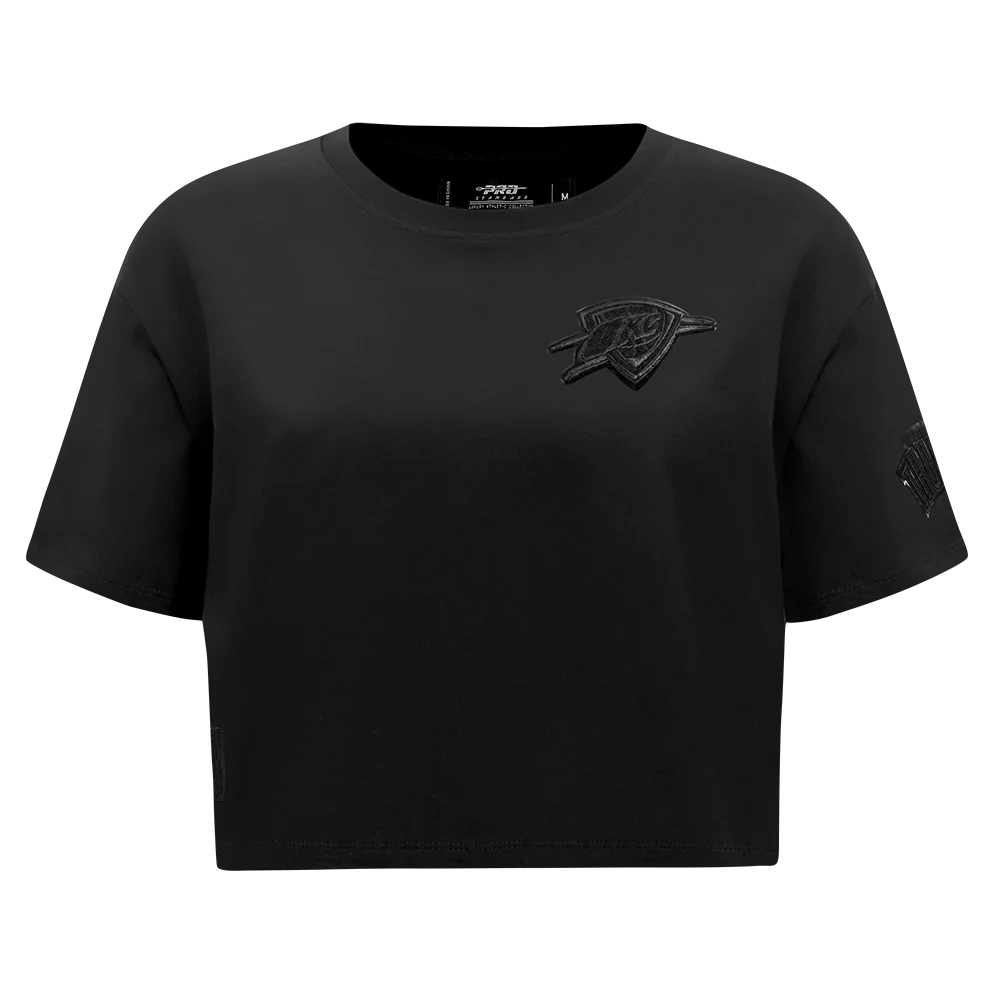 NBA OKLAHOMA CITY THUNDER TRIPLE BLACK WOMEN'S SJ BOXY TEE (TRIPLE BLACK)
