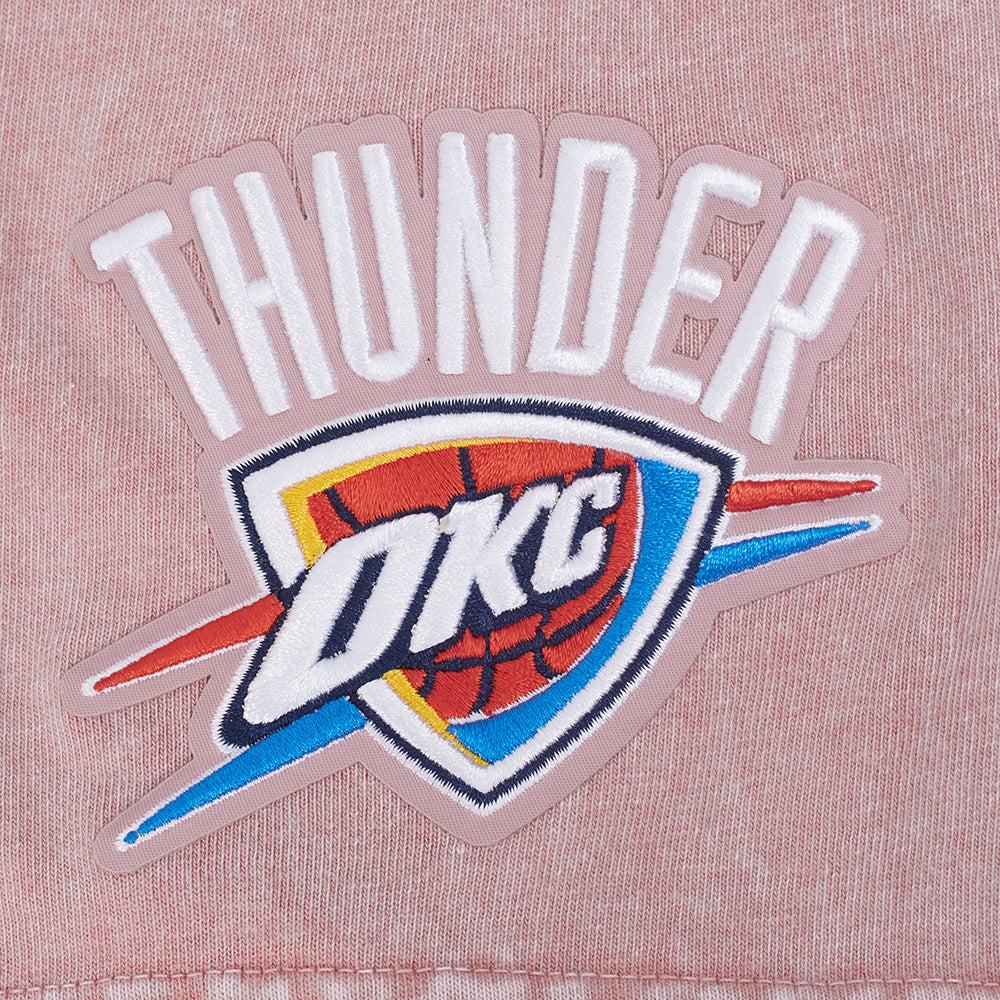 NBA OKLAHOMA CITY THUNDER WASHED JEWELS WOMEN'S S/S BOXY TEE (WASHED MAUVE) - Image 7