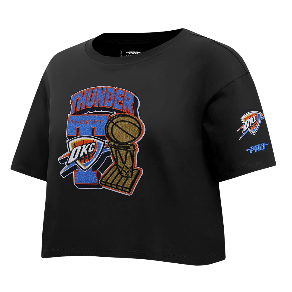 OKLAHOMA CITY THUNDER NBA FINALS 2025 WOMEN'S SJ BOXY TEE (BLACK) - Image 2