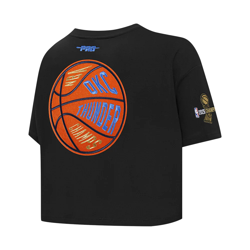OKLAHOMA CITY THUNDER NBA FINALS 2025 WOMEN'S SJ BOXY TEE (BLACK) - Image 4