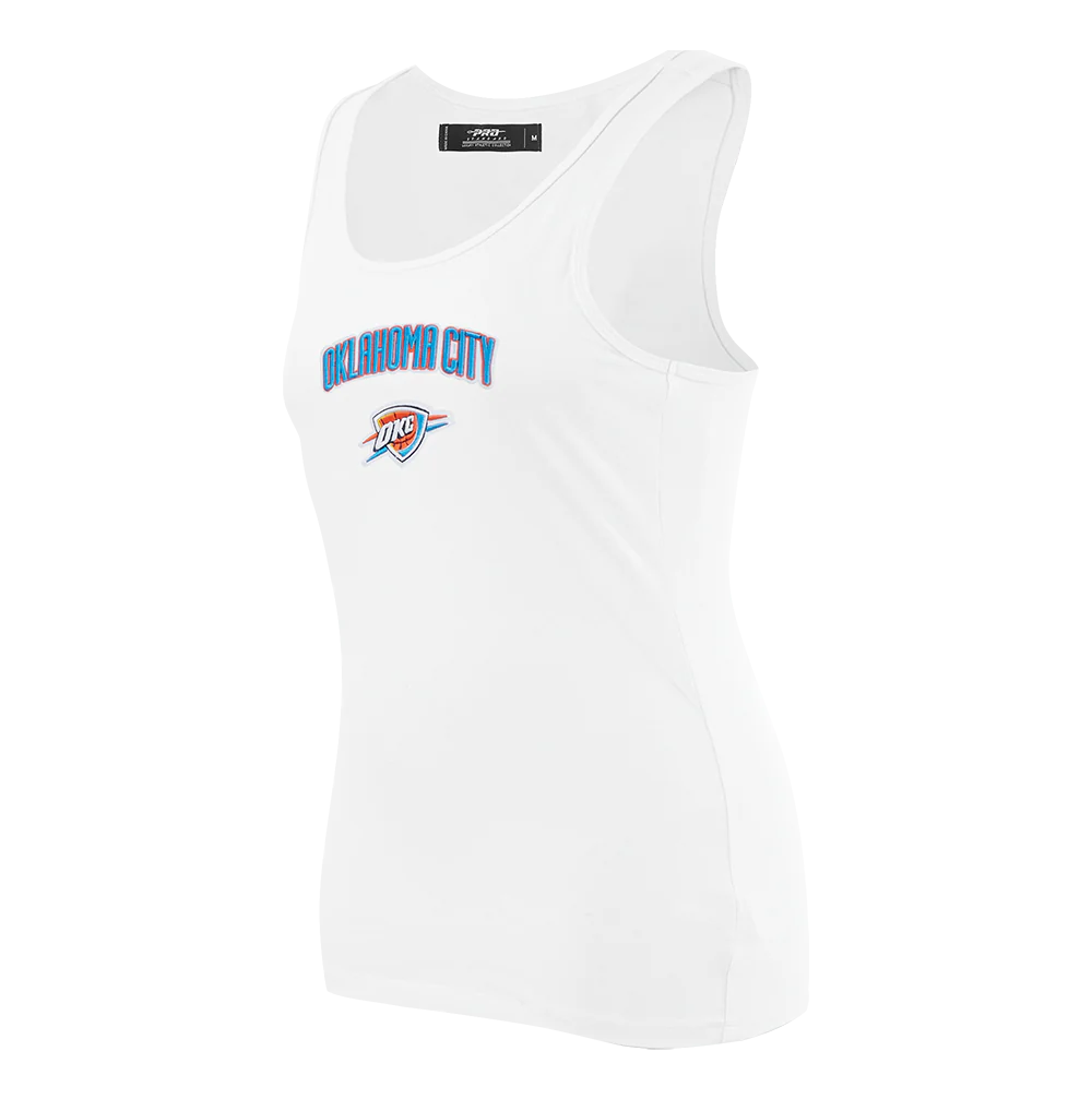 NBA OKLAHOMA CITY THUNDER CLASSIC WOMEN'S RELAXED FIT RACERBACK (WHITE) - Image 4