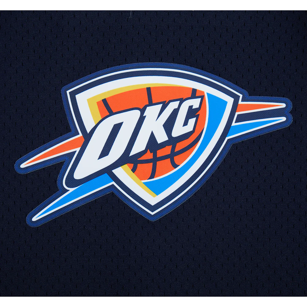NBA OKLAHOMA CITY THUNDER SHAI GILGEOUS-ALEXANDER #2 CLASSIC MESH PNN BIG BOY'S MESH BUTTON DOWN SHIRT (MIDNIGHT NAVY/ORANGE) - Image 5