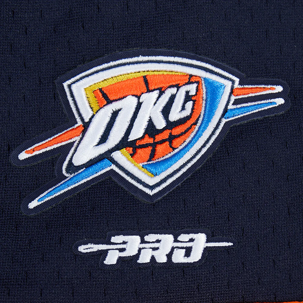 NBA OKLAHOMA CITY THUNDER SHAI GILGEOUS-ALEXANDER #2 CLASSIC MESH PNN BIG BOY'S MESH BUTTON DOWN SHIRT (MIDNIGHT NAVY/ORANGE) - Image 7