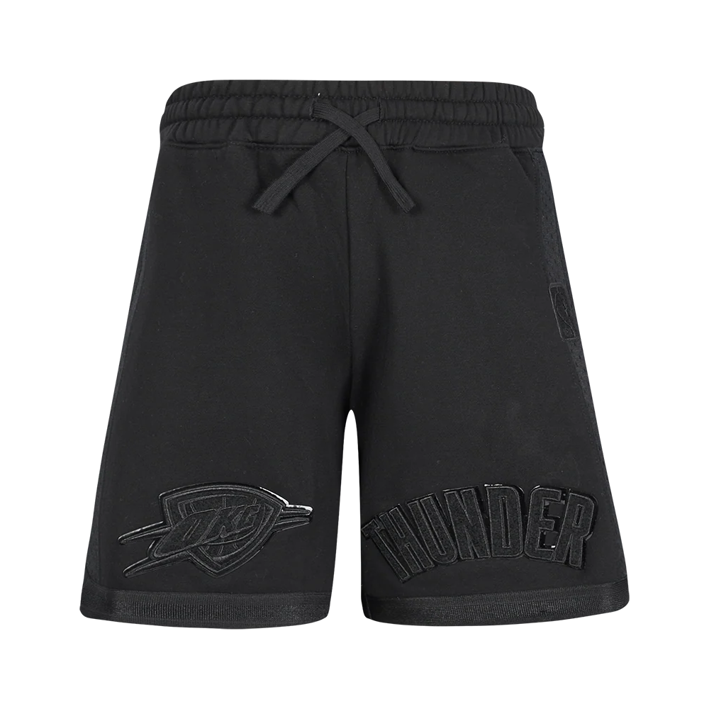 NBA OKLAHOMA CITY THUNDER TRIPLE BLACK BIG BOYS FLC 2.0 SHORT (JET BLACK) - Image 2