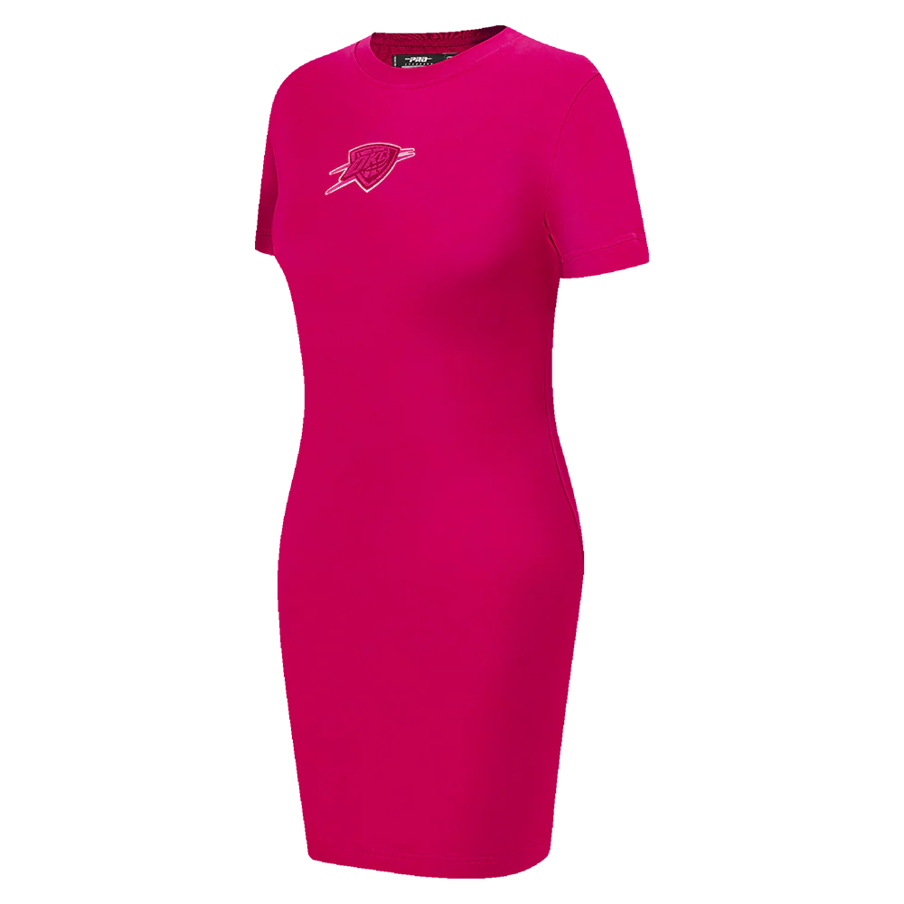 OKLAHOMA CITY THUNDER TRIPLE PINK WOMEN'S BODY CON DRESS (BEETROOT PURPLE) - Image 2