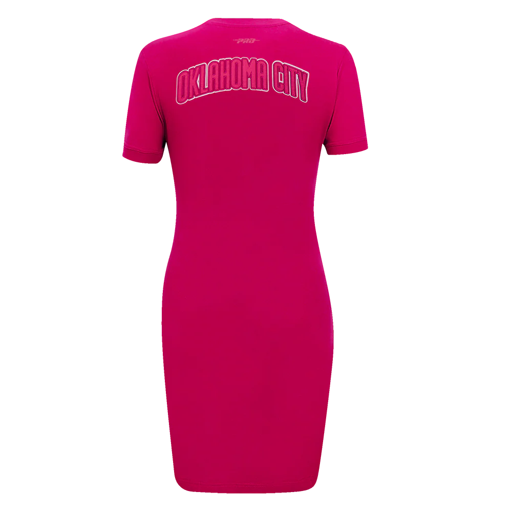 OKLAHOMA CITY THUNDER TRIPLE PINK WOMEN'S BODY CON DRESS (BEETROOT PURPLE) - Image 3