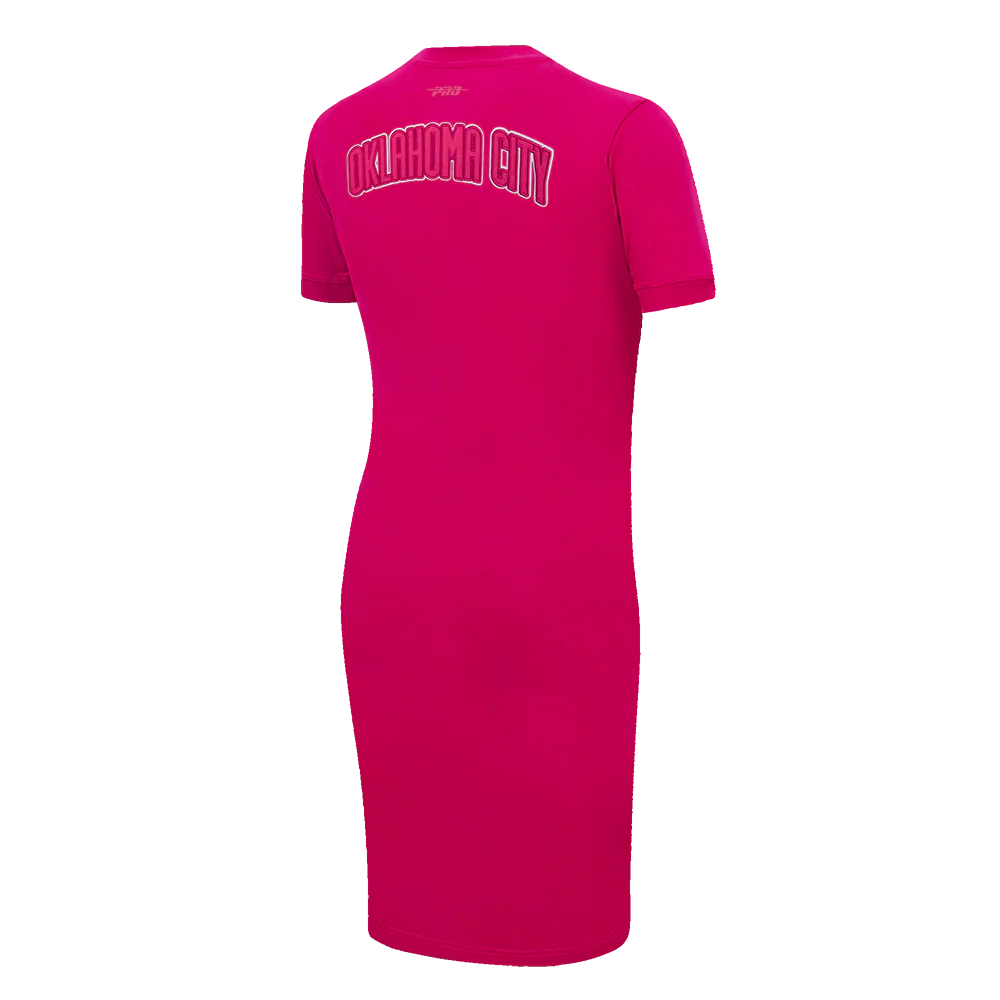 OKLAHOMA CITY THUNDER TRIPLE PINK WOMEN'S BODY CON DRESS (BEETROOT PURPLE) - Image 4