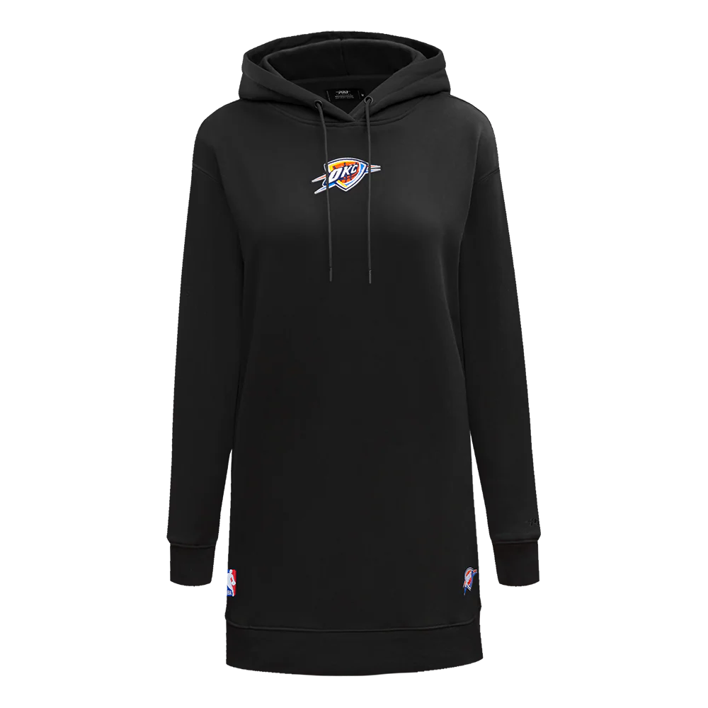NBA OKLAHOMA CITY THUNDER CLASSIC WOMEN'S HOODIE DRESS (BLACK)