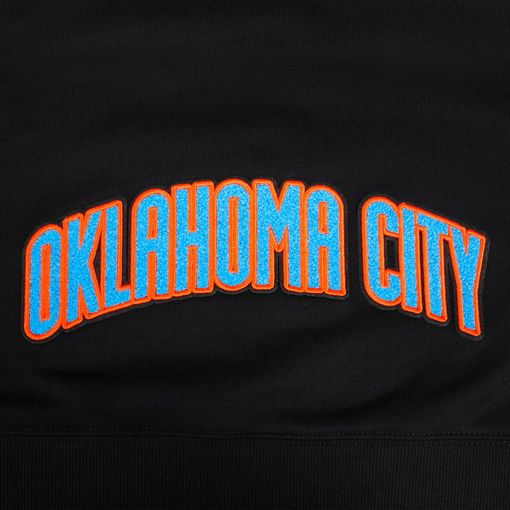 NBA OKLAHOMA CITY THUNDER CLASSIC WOMEN'S HOODIE DRESS (BLACK) - Image 6