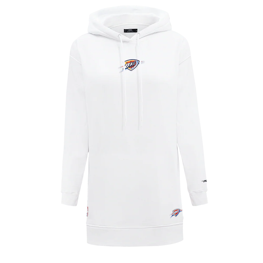 NBA OKLAHOMA CITY THUNDER CLASSIC WOMEN'S HOODIE DRESS (WHITE)