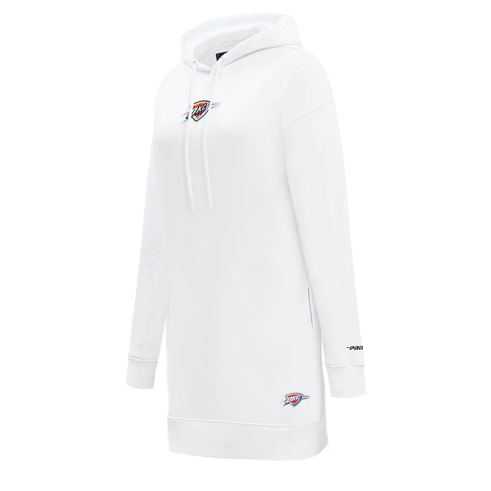 NBA OKLAHOMA CITY THUNDER CLASSIC WOMEN'S HOODIE DRESS (WHITE) - Image 2