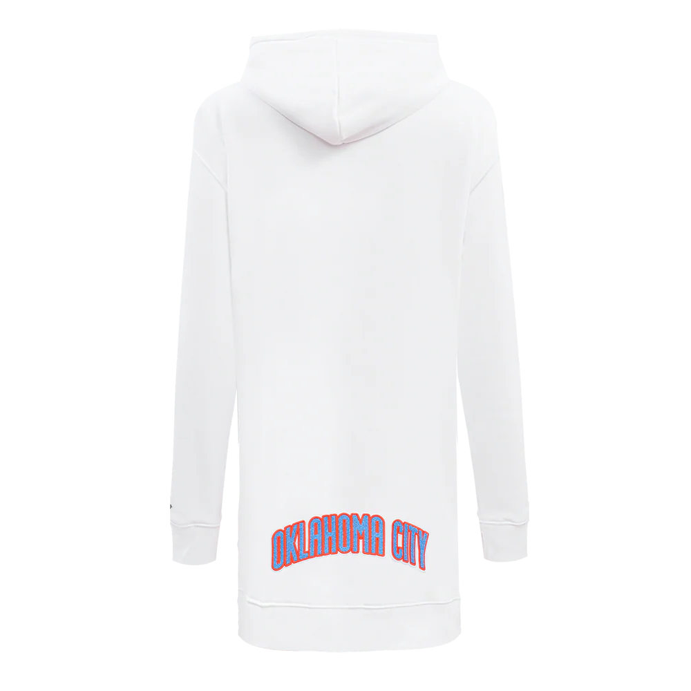 NBA OKLAHOMA CITY THUNDER CLASSIC WOMEN'S HOODIE DRESS (WHITE) - Image 3