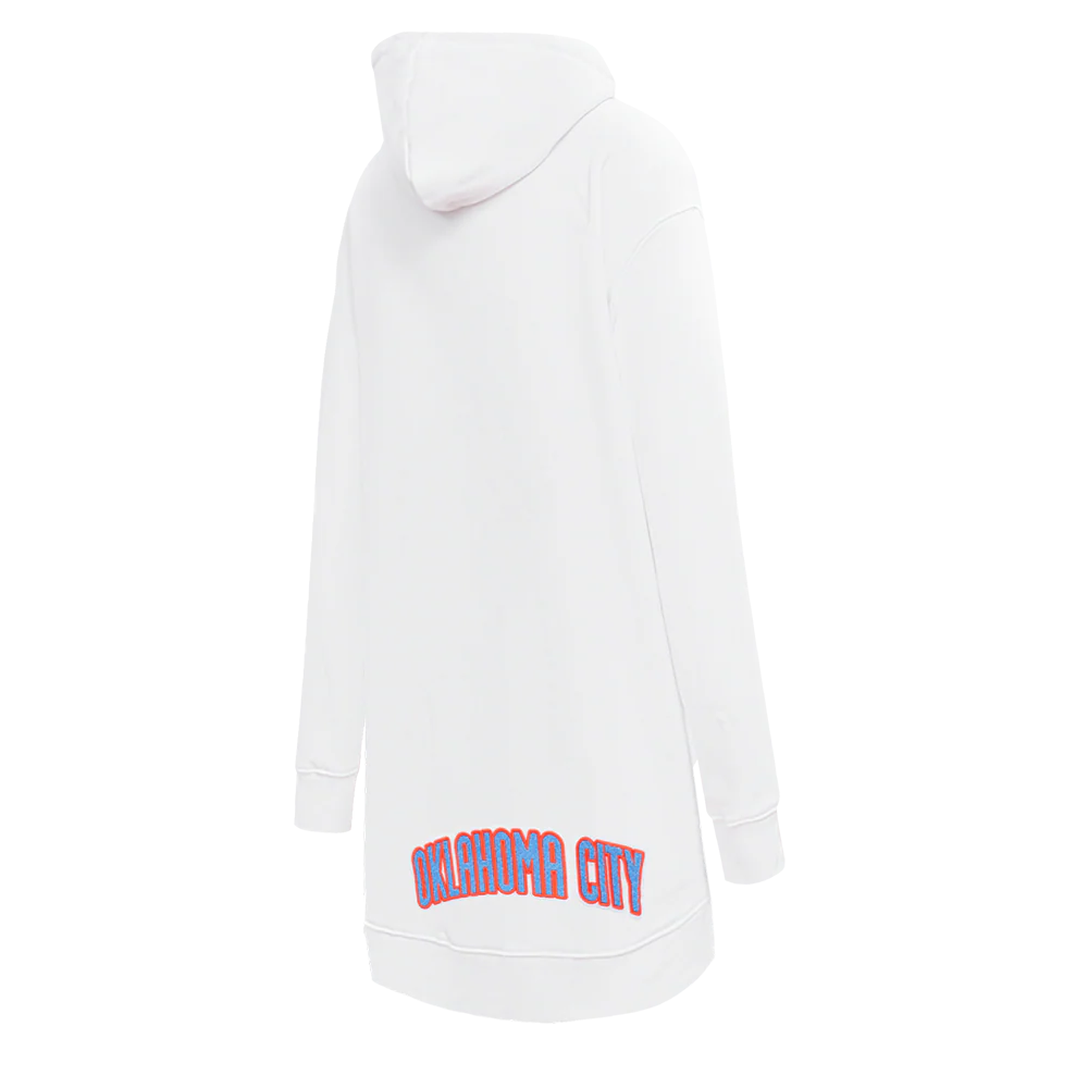 NBA OKLAHOMA CITY THUNDER CLASSIC WOMEN'S HOODIE DRESS (WHITE) - Image 4