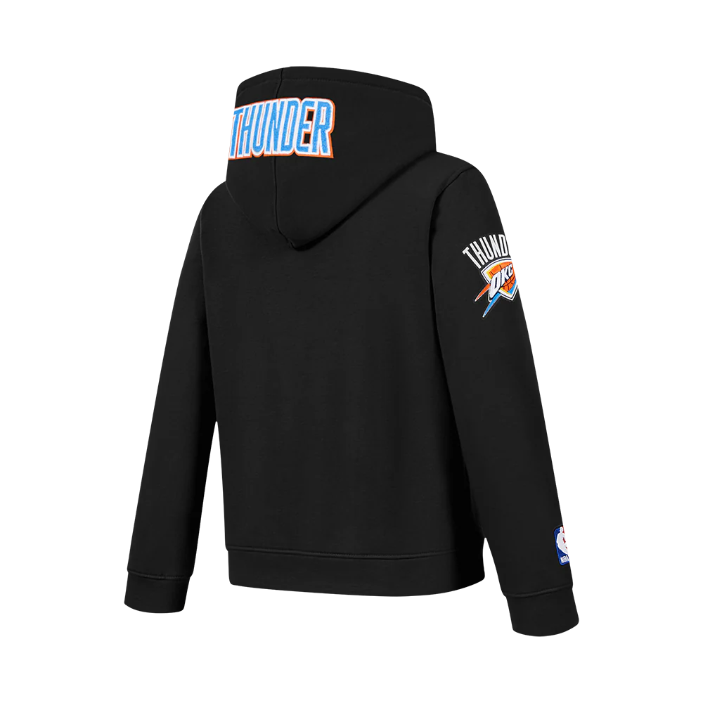 NBA OKLAHOMA CITY THUNDER CLASSIC BIG BOY'S FLC FZ PO HOODIE (BLACK) - Image 4