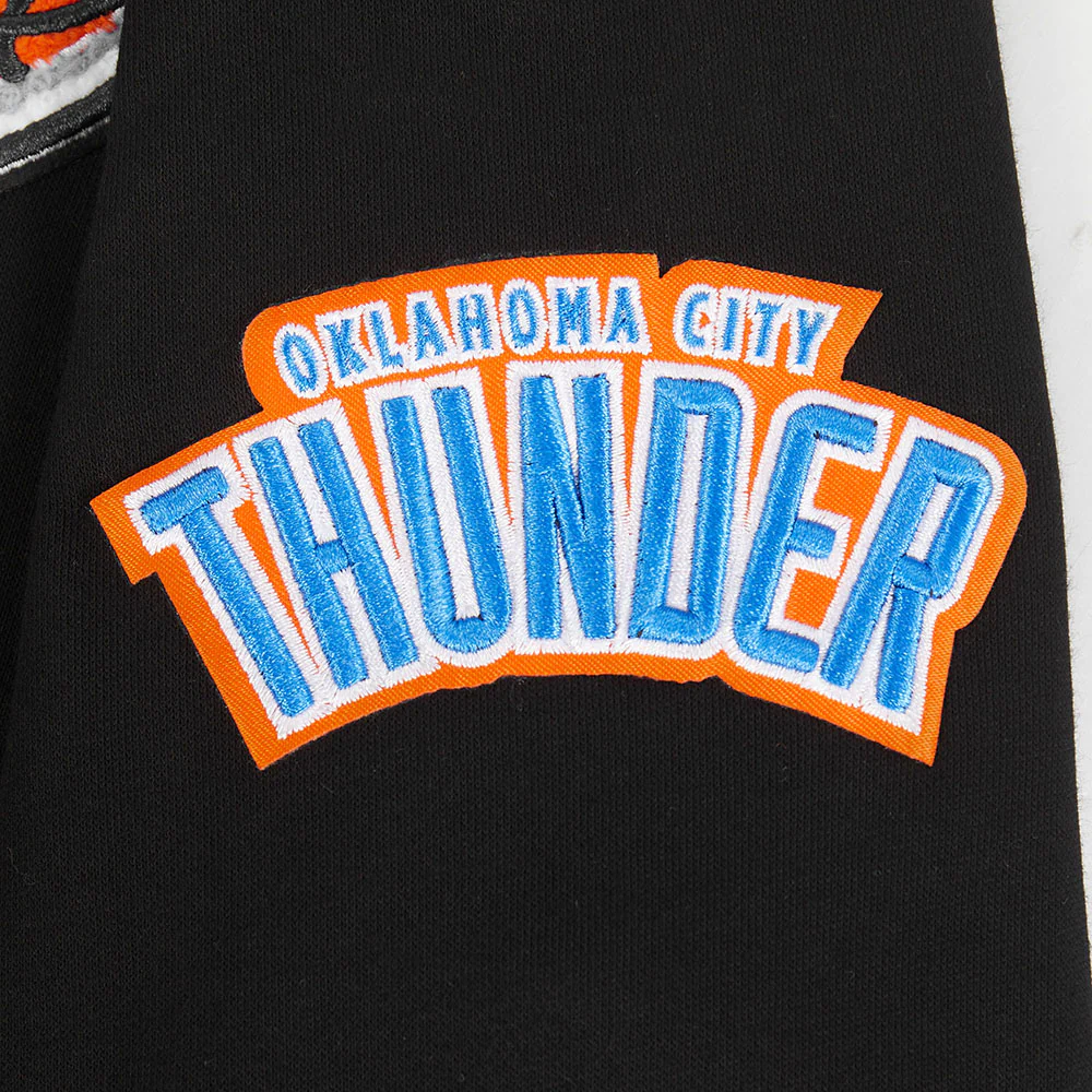 NBA OKLAHOMA CITY THUNDER CLASSIC BIG BOY'S FLC FZ PO HOODIE (BLACK) - Image 5