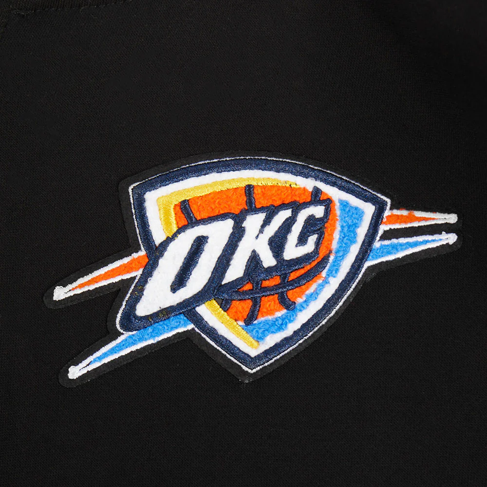 NBA OKLAHOMA CITY THUNDER CLASSIC BIG BOY'S FLC FZ PO HOODIE (BLACK) - Image 7