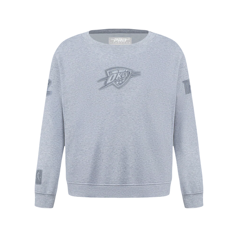 NBA OKLAHOMA CITY THUNDER NEUTRAL BIG BOYS FLC CREWNECK (DARK HEATHER GRAY)