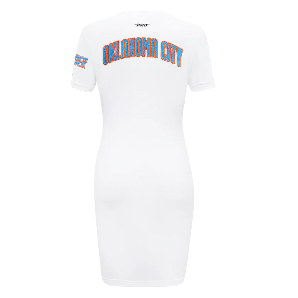 NBA OKLAHOMA CITY THUNDER CLASSIC WOMEN'S BODY CON DRESS (WHITE) - Image 3