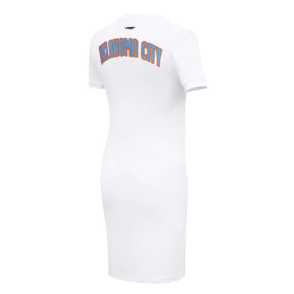 NBA OKLAHOMA CITY THUNDER CLASSIC WOMEN'S BODY CON DRESS (WHITE) - Image 4