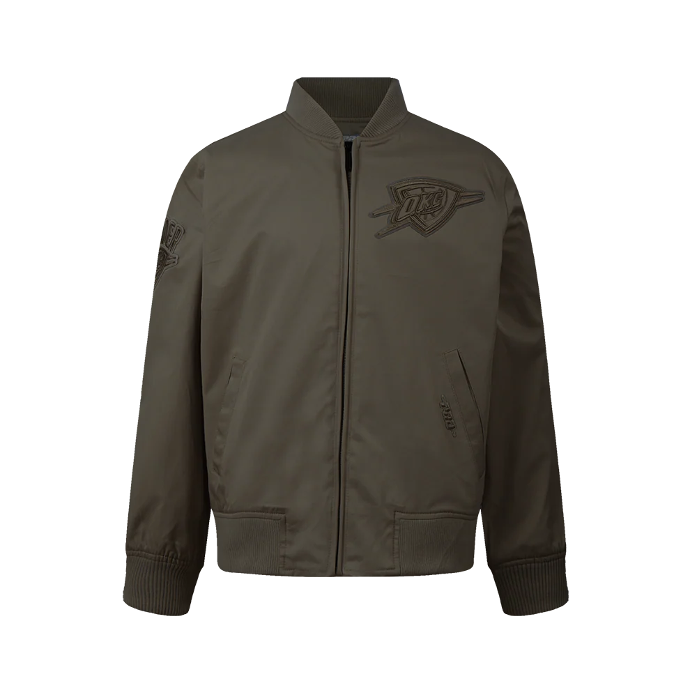 NBA OKLAHOMA CITY THUNDER NEUTRAL BIG BOYS TWILL JACKET (DARK TAUPE)
