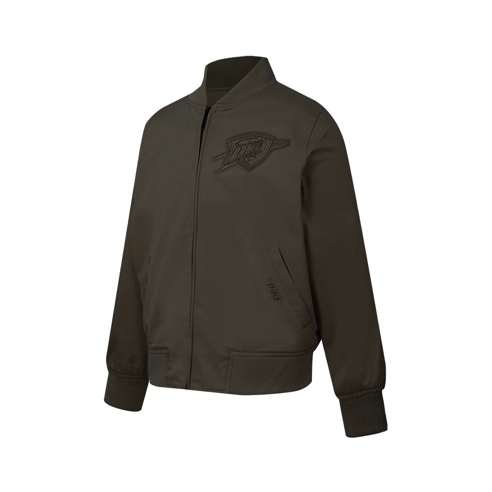 NBA OKLAHOMA CITY THUNDER NEUTRAL BIG BOYS TWILL JACKET (DARK TAUPE) - Image 2
