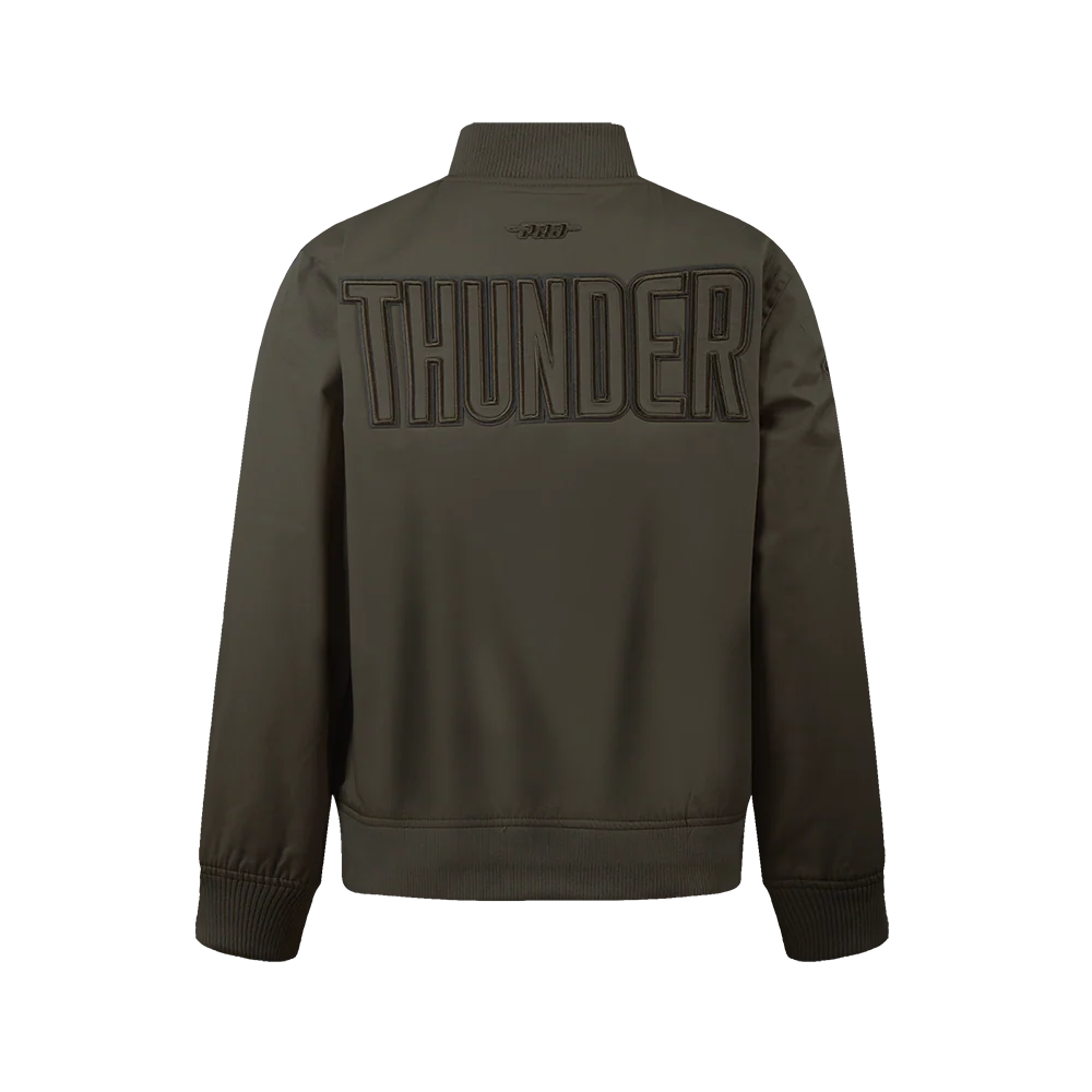 NBA OKLAHOMA CITY THUNDER NEUTRAL BIG BOYS TWILL JACKET (DARK TAUPE) - Image 3