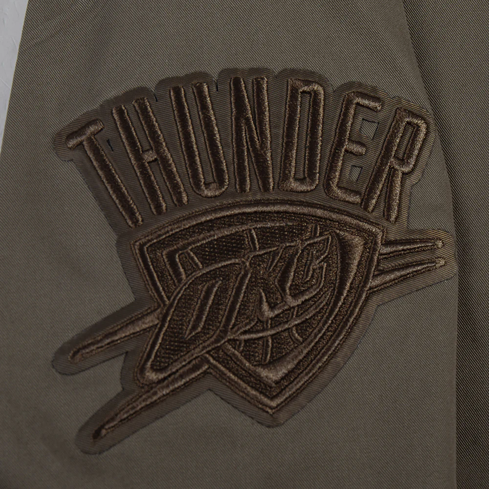 NBA OKLAHOMA CITY THUNDER NEUTRAL BIG BOYS TWILL JACKET (DARK TAUPE) - Image 5