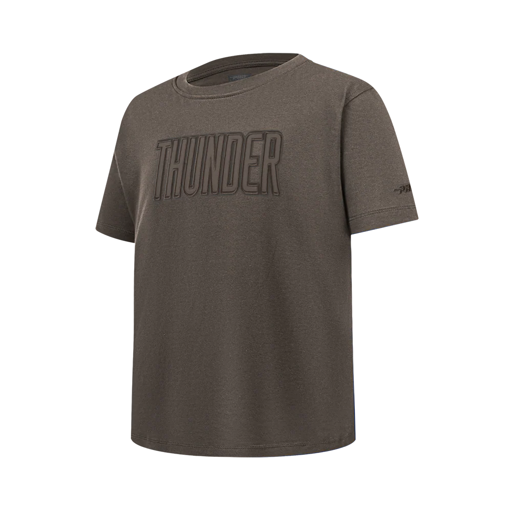 NBA OKLAHOMA CITY THUNDER NEUTRAL BIG GIRLS SS BOXY TEE (DARK TAUPE) - Image 2