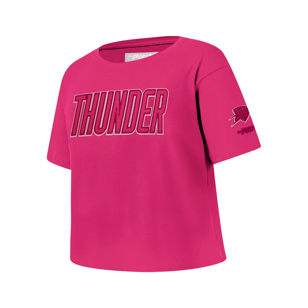 NBA OKLAHOMA CITY THUNDER TRIPLE PINK BIG GIRLS SS BOXY TEE (BEETROOT PURPLE) - Image 2