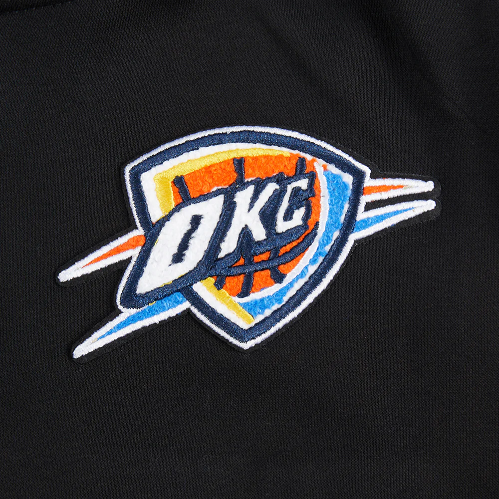 NBA OKLAHOMA CITY THUNDER CLASSIC BIG GIRLS FLEECE FULL ZIP HOODIE (BLACK) - Image 5