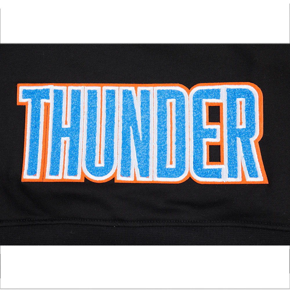 NBA OKLAHOMA CITY THUNDER CLASSIC BIG GIRLS FLEECE FULL ZIP HOODIE (BLACK) - Image 6