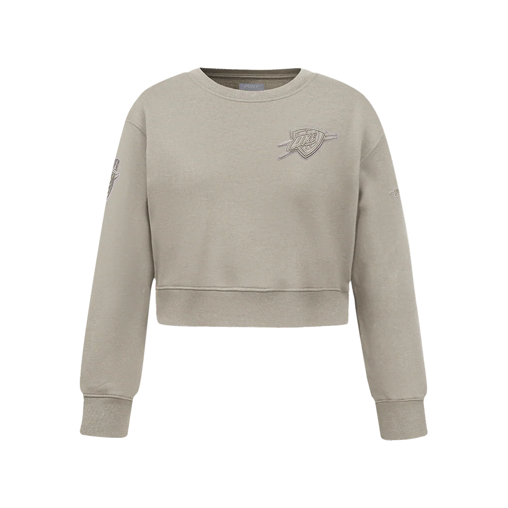 NBA OKLAHOMA CITY THUNDER NEUTRAL BIG GIRLS FLC CREWNECK (TAUPE)