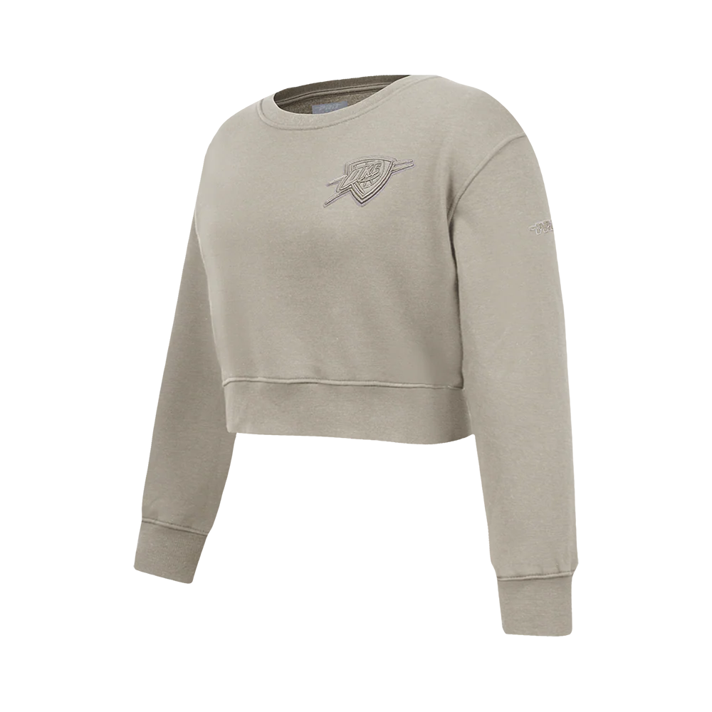 NBA OKLAHOMA CITY THUNDER NEUTRAL BIG GIRLS FLC CREWNECK (TAUPE) - Image 2