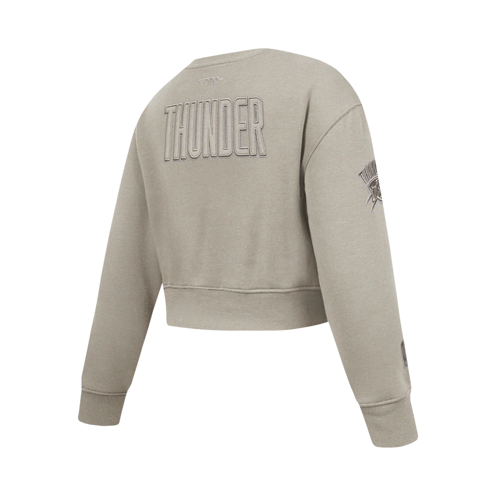 NBA OKLAHOMA CITY THUNDER NEUTRAL BIG GIRLS FLC CREWNECK (TAUPE) - Image 4