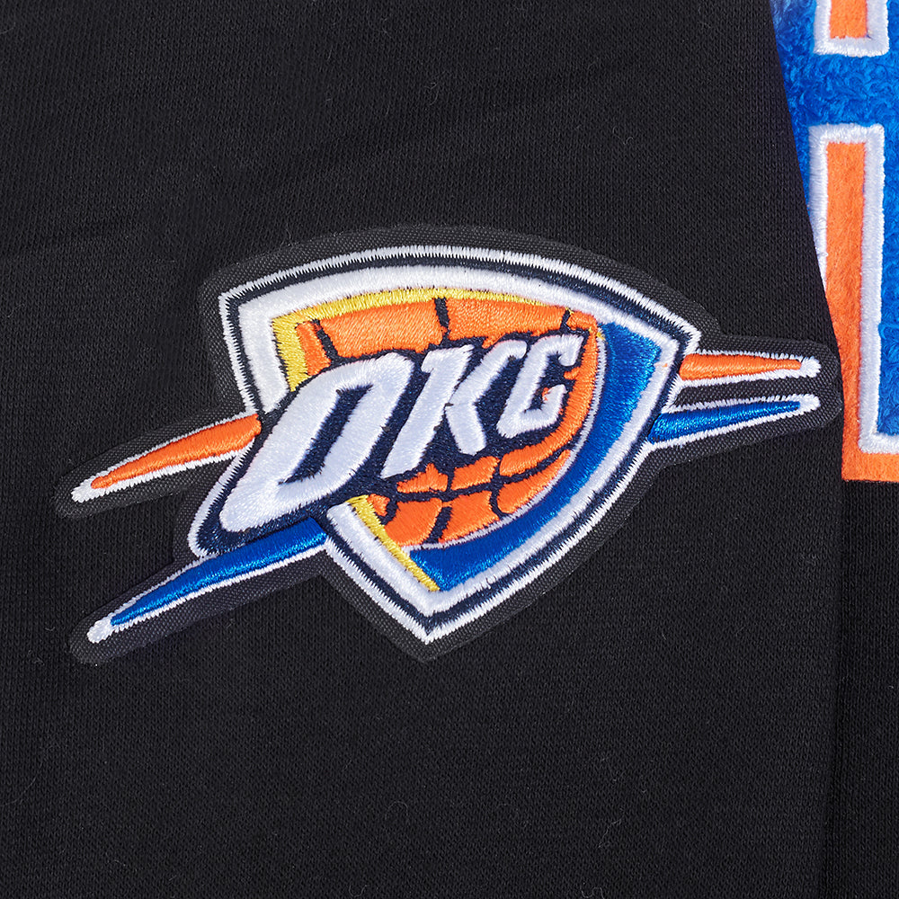 NBA OKLAHOMA CITY THUNDER RETRO CLASSIC BIG GIRLS RIB FLEECE CREWNECK (BLACK) - Image 6