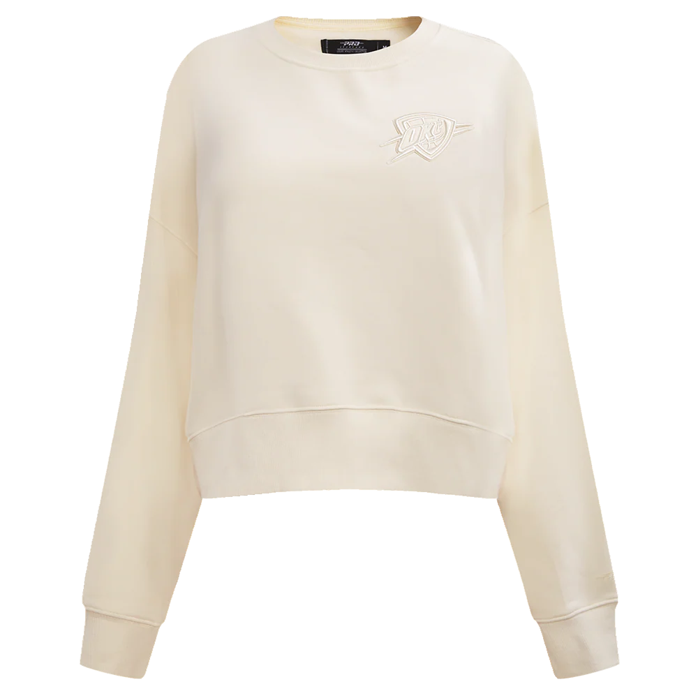 NBA OKLAHOMA CITY THUNDER NEUTRAL FLEECE CREWNECK (EGGSHELL)