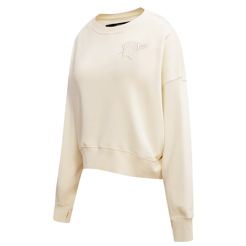 NBA OKLAHOMA CITY THUNDER NEUTRAL FLEECE CREWNECK (EGGSHELL) - Image 2